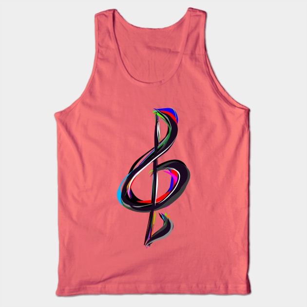 Painted Treble Clef Tank Top by Dawn Anthes